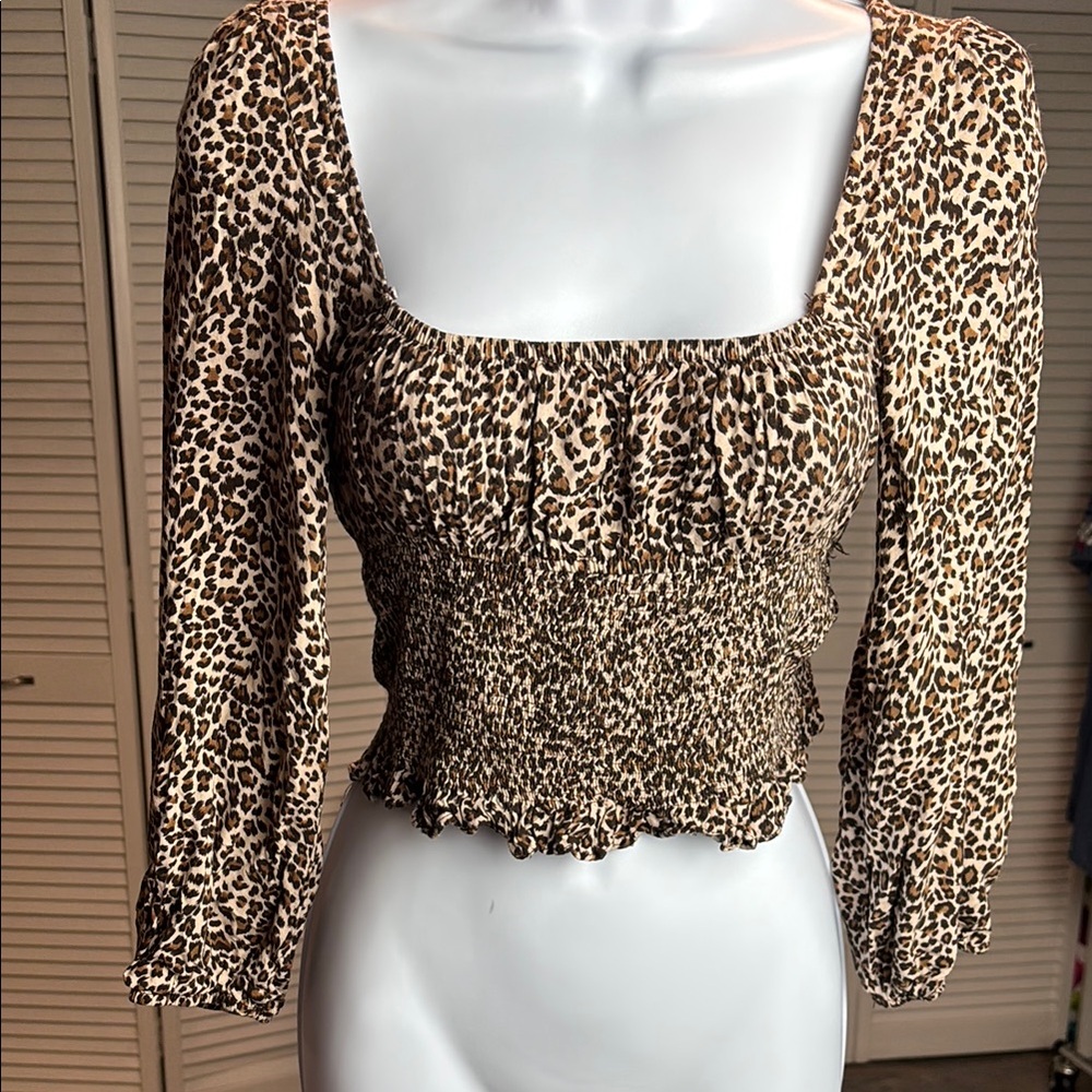 Princess Polly Leopard Print Smocked Women's Top